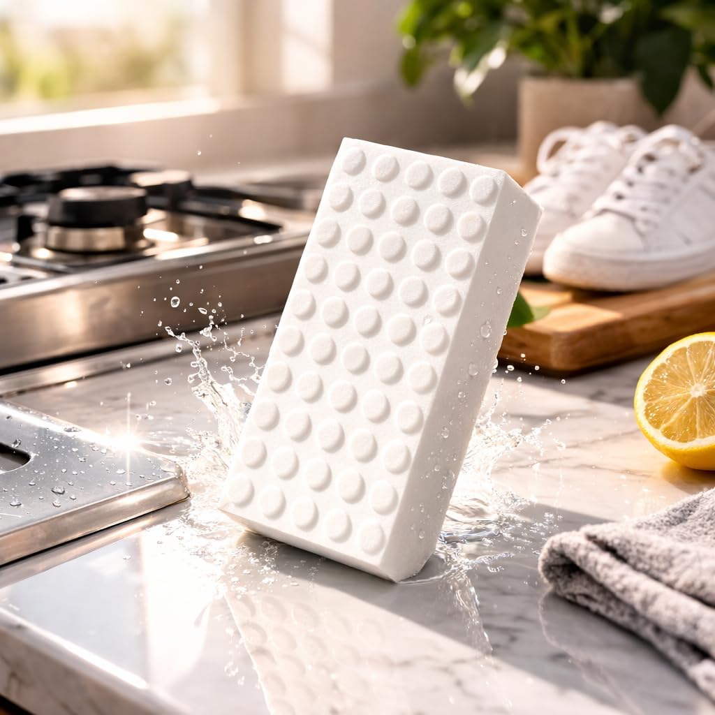 🔥 Buy 1 Get 1 FREE – Magic Cleaning Sponge Pack of 3 | Removes Tough Stains with Just Water | Kitchen, Bathroom, Walls & Shoes