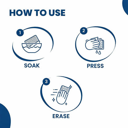 🔥 Buy 1 Get 1 FREE – Magic Cleaning Sponge Pack of 3 | Removes Tough Stains with Just Water | Kitchen, Bathroom, Walls & Shoes