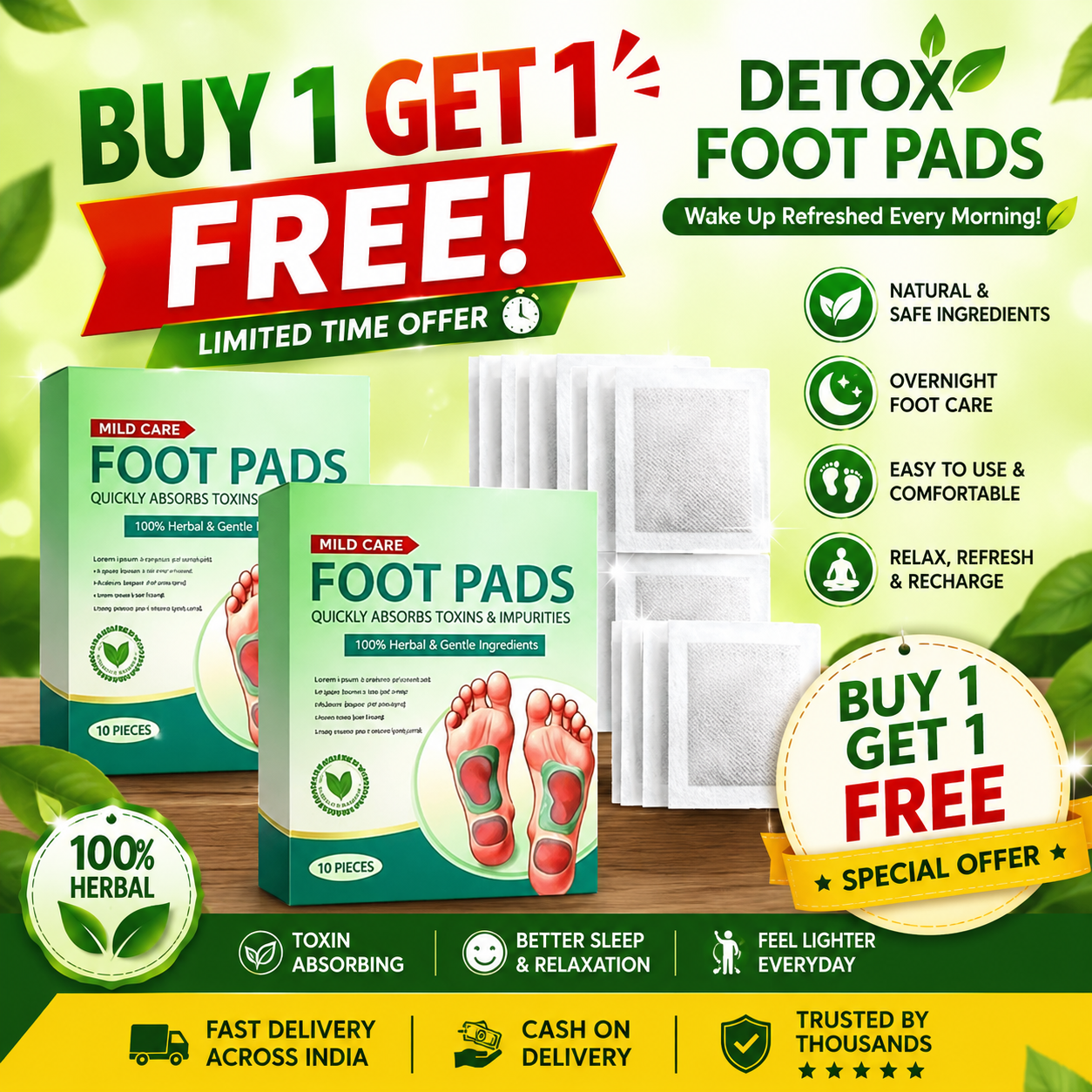 🎉 Buy 1 Get 1 FREE – Detox Foot Pads | Wake Up Refreshed Every Morning!