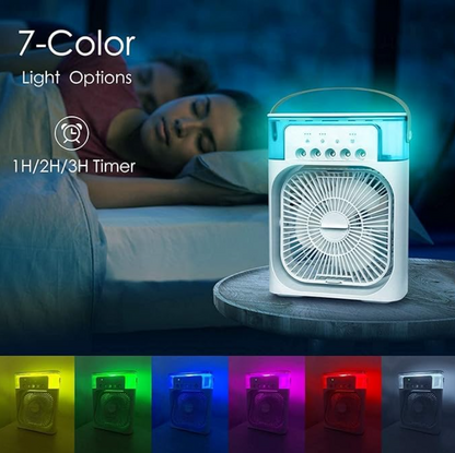Mini Portable Air Cooler – Powerful Personal Evaporative Cooling Fan with 5 Spray Mist Modes, 3-Speed Quiet Desk Fan, USB Powered Humidifier & Night Light for Bedroom and Office